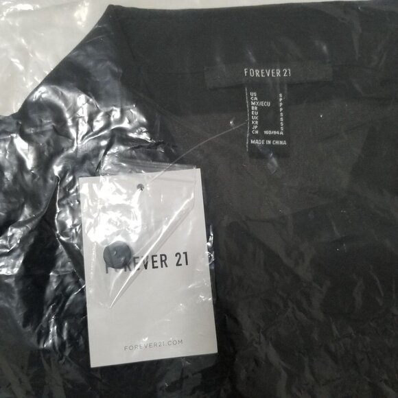 NWT Forever 21 Semi-Sheer V-Neck Shirt Size S Color‎ Black - Picture 7 of 8